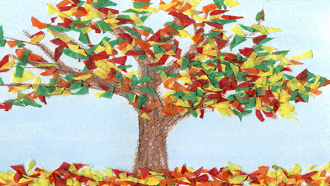tissue paper mosaic tree