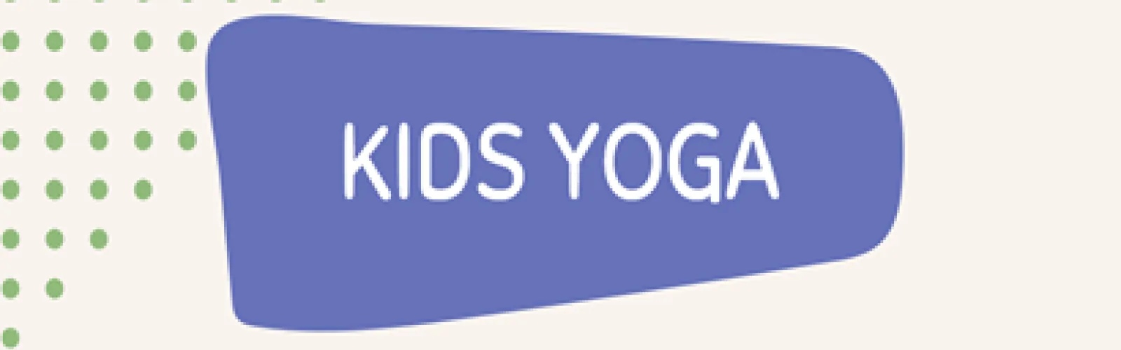 semi-triangular purple mat with Kids Yoga on it