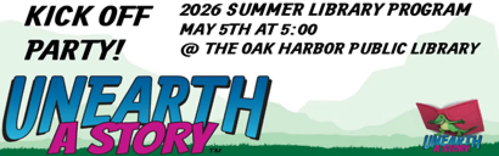 Logo and Notice for kickoff party for Summer programs May 5, 5 pm